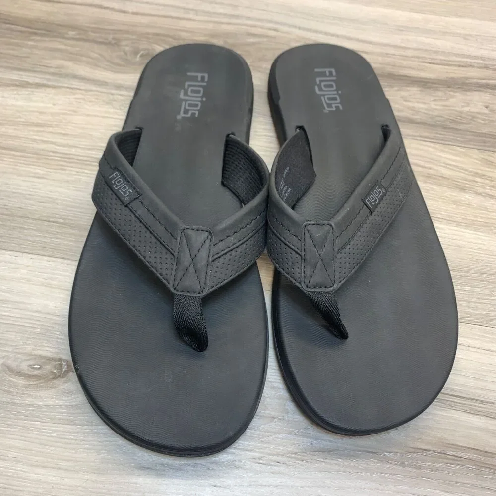 FLOJOS MEN'S RYAN FLIP FLOP BLACK SIZE 12‎ THONG SANDALS
